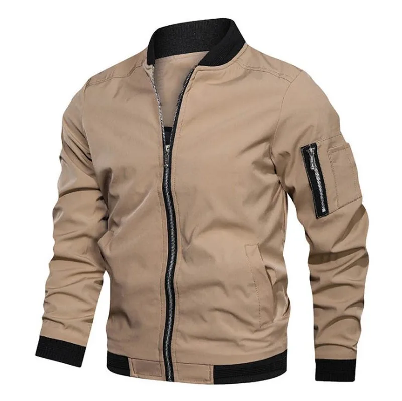 

Spring Autumn Jacket Male Bomber Jacket Casual Streetwear Male Jackets And Coats Simple Windbreaker British Style Coat