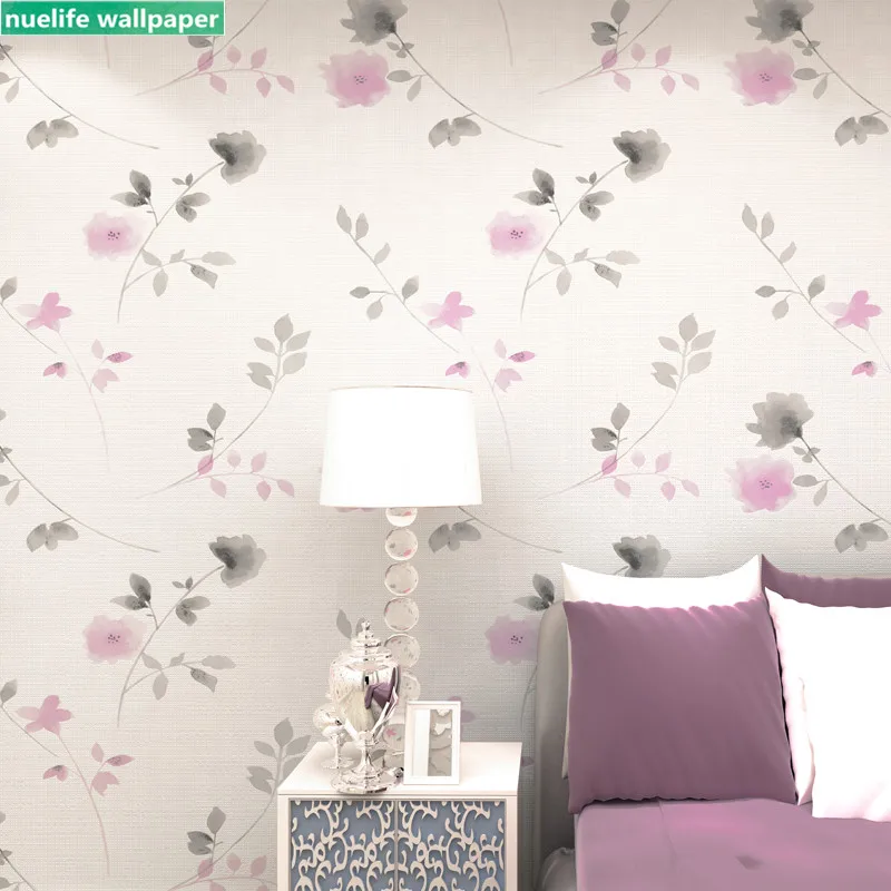 Белый цветочный узор романтические пасторальные нетканые обои для спальни