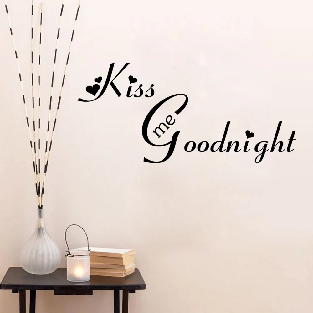 Наклейка на стену с надписью Kiss Me Goodnight|Наклейки стену| |