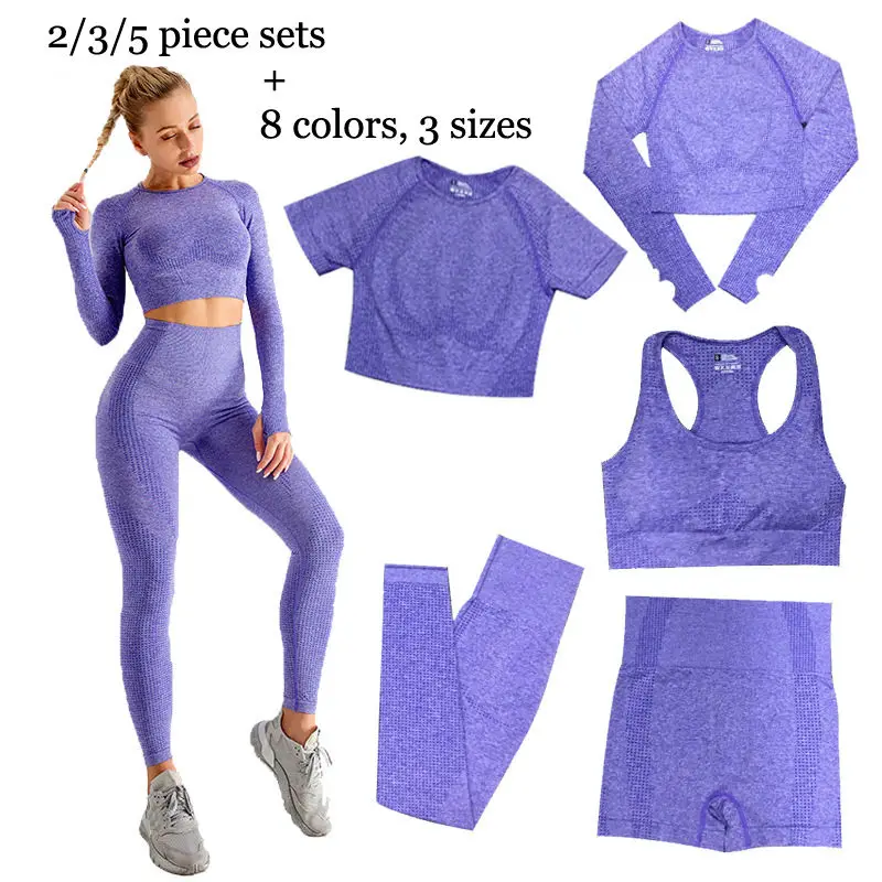 

Women Fitness Sport Yoga Suit Seamless Women Yoga Sets Short Sleeve Yoga Clothing Female Sport Gym Suits Wear Running Clothes