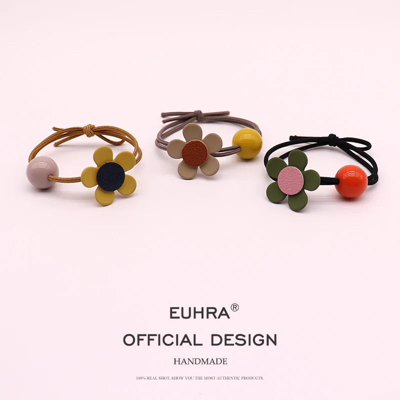 EUHRA 5 цветов лепесток цветок Цветочные эластичные резинки для волос Высокая