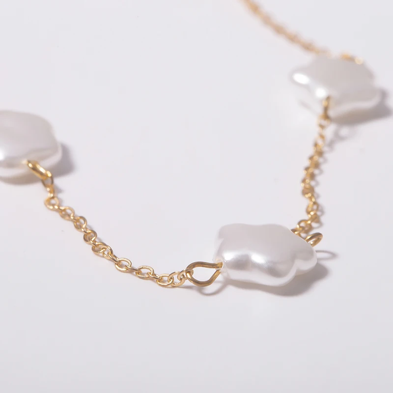 SRCOI простая форма пентаграммы жемчужное короткое ожерелье цепочка