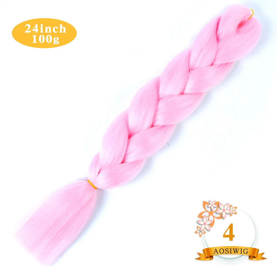 AOSIWIG 2" Ombre Jumbo синтетические плетеные волосы крючком 100 г/упак. афро оптом розовый синий фиолетовый синтетические волосы - Цвет: 4/27HL