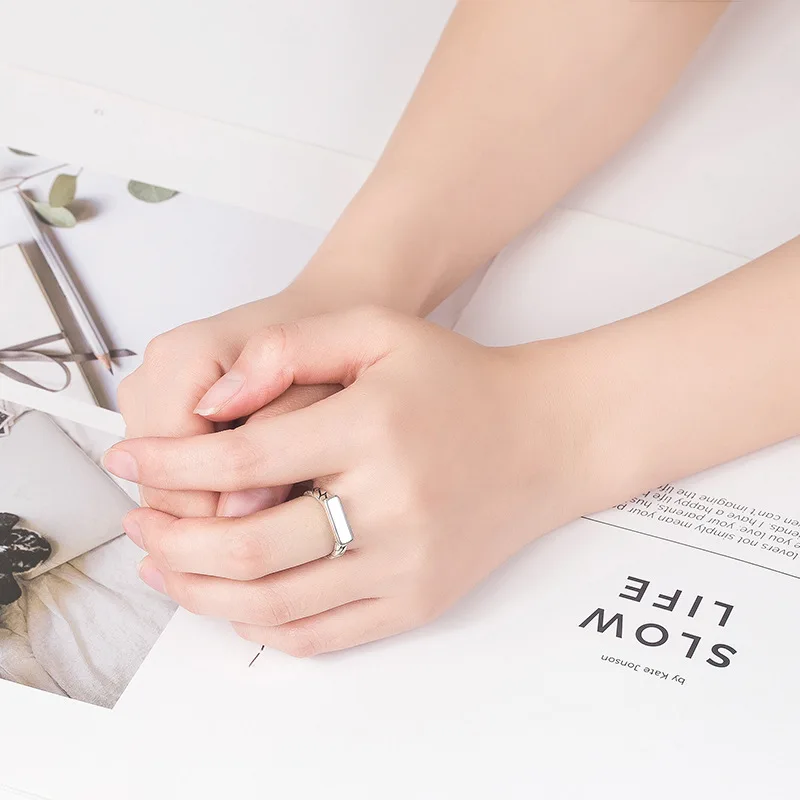 Кольцо-браслет из 100% стерлингового серебра 925 пробы модное Открытое кольцо милый