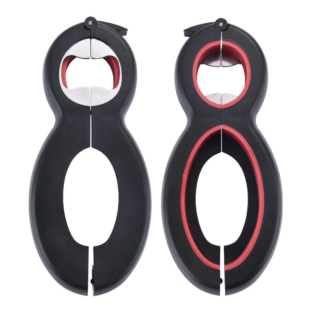 

Multifunctional 6 in 1 simple can opener Multifunctional plastic bottle opener kitchen gadget color random