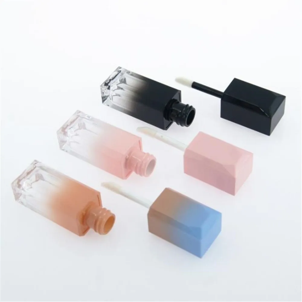 High-grade Empty Bottle Gradient Square Lip Gloss Tube Glaze Red Cover Scrub Fashionable | Красота и здоровье