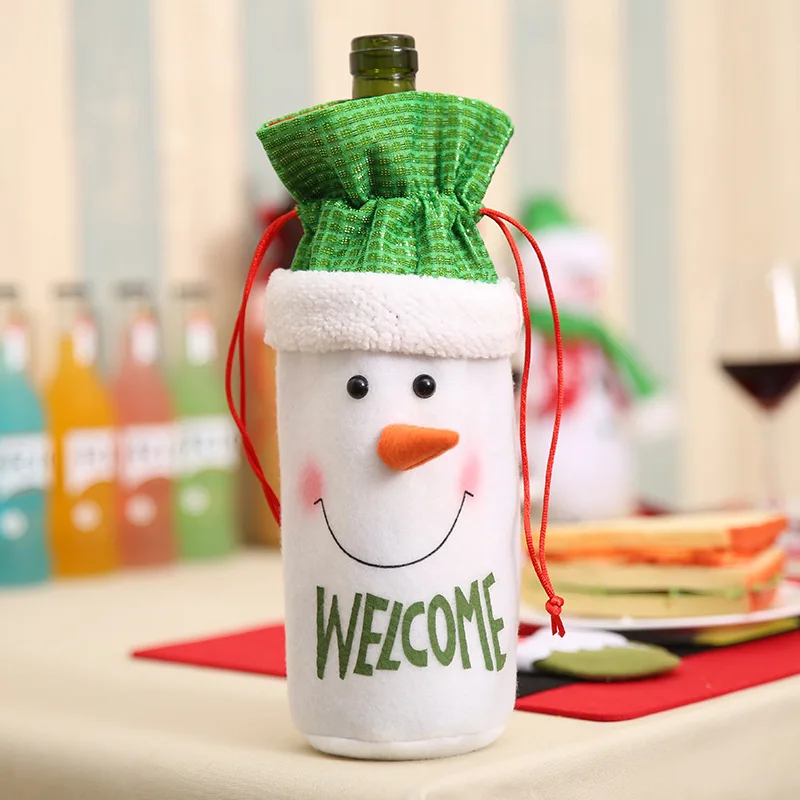 3D snowman Navidad/Новинка года; Рождественская бутылка для вина; пылезащитный чехол; рождественские украшения для дома; Noel Deco; вечерние праздничные украшения - Цвет: 3D snowman
