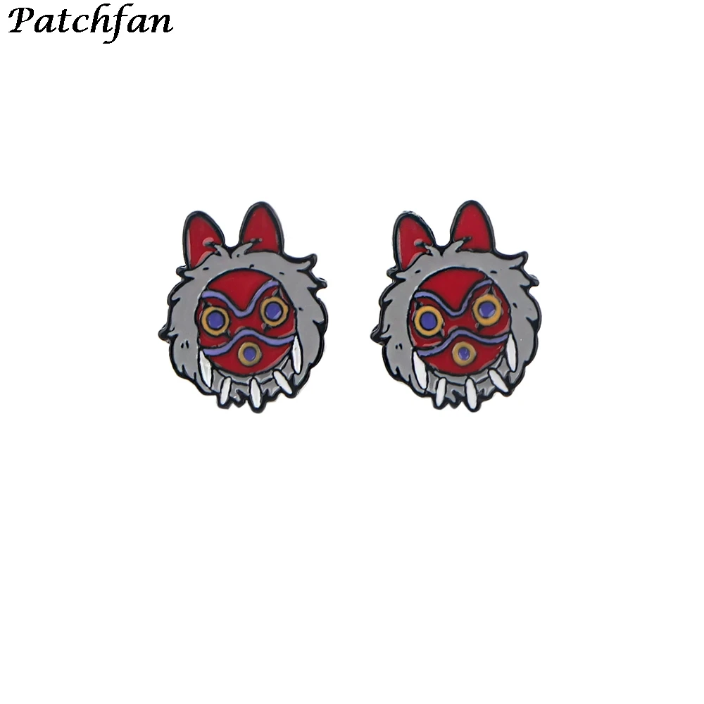 A4258 Patchfan Cartoon Cute Pierce Ear Stud kids Earrings For Womens Enamel Princess Jewelry Gifts Girls | Дом и сад