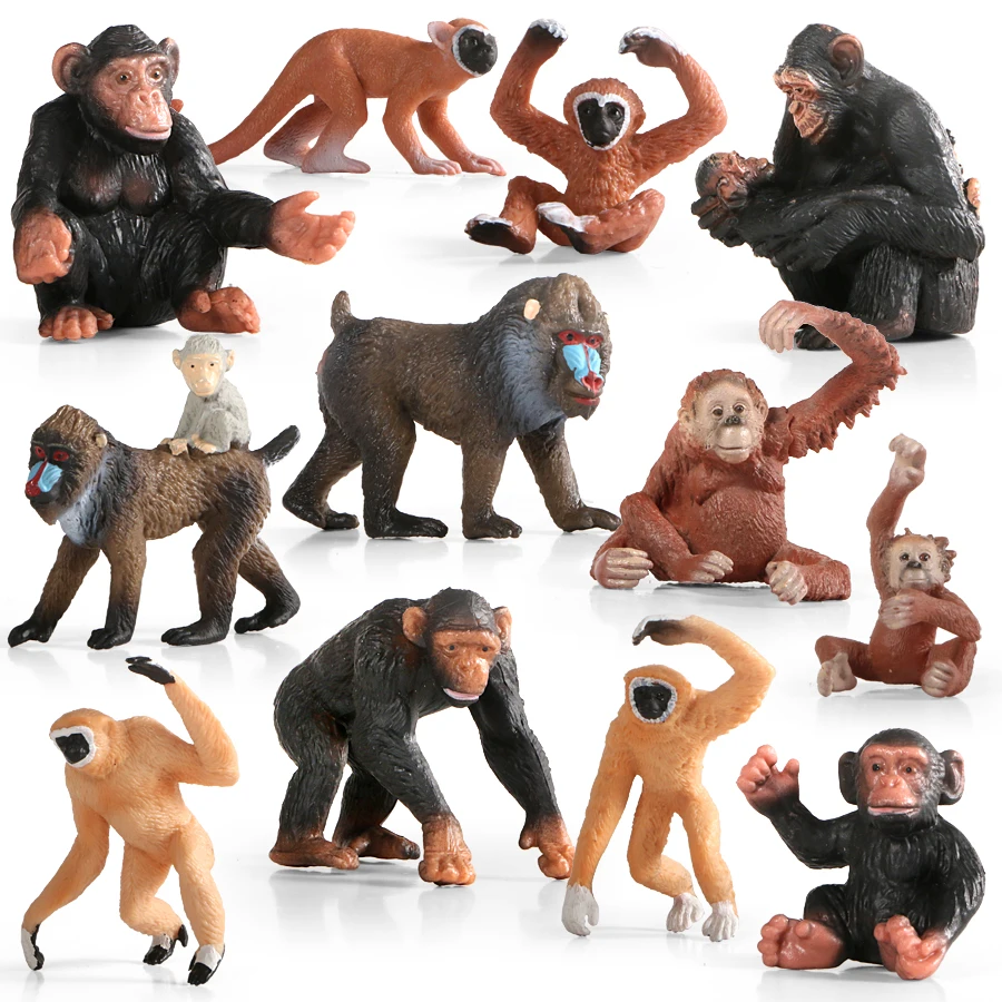 

Wild Forest Animals Chimpanzee Family Mandrill Monkey Models Simulation Figurines Action Figures Toy Educational Kids Toys