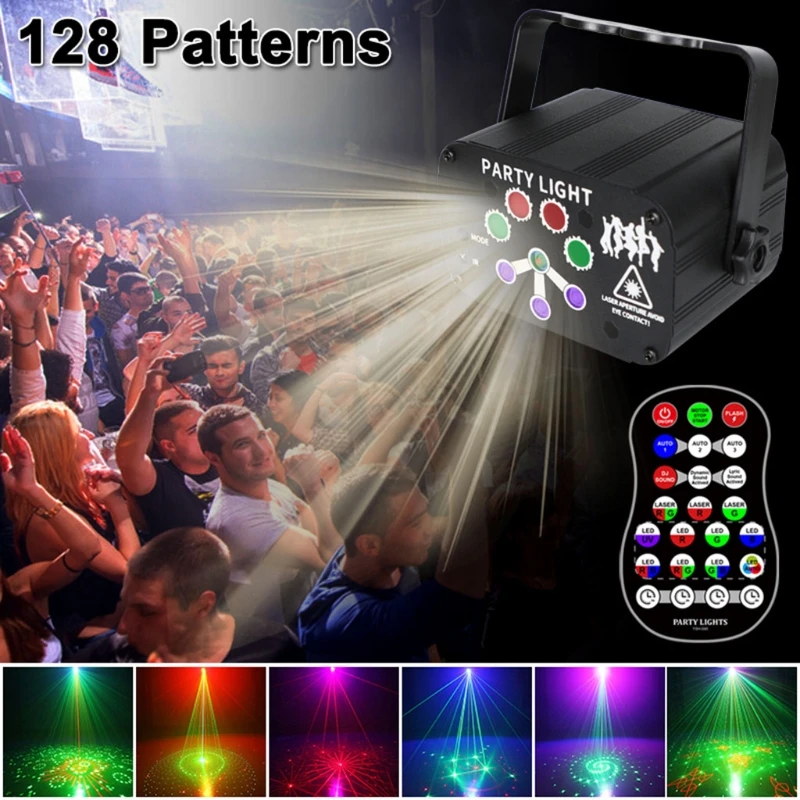 

Mini RGB Disco Light DJ LED Laser Stage Projector Red Blue Green Lamp USB Rechargeable Wedding Birthday Party DJ Lamp