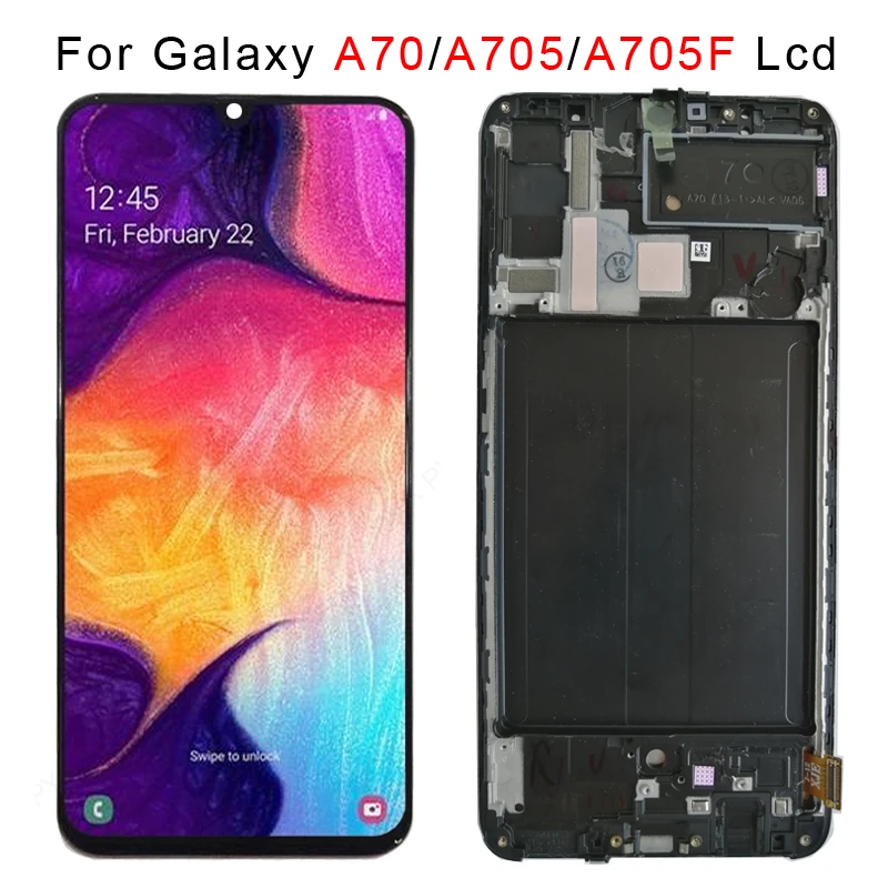ЖК дисплей AMOLED TFT для SAMSUNG Galaxy A70 A705 с сенсорным экраном и дигитайзером в сборе 2019