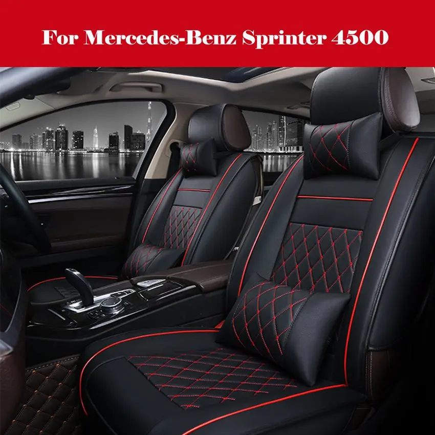 

Black Luxury PU Leather Full Set Seat Cover Cushion For Car Interior Accessories For Mercedes-Benz Sprinter 4500