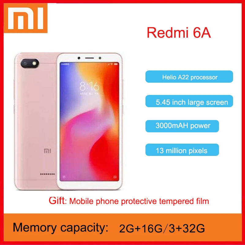 Б/у Redmi 6A 2 Гб оперативной памяти 32 встроенной смартфон 5 45 ''Full Экран 13MP Камера AI