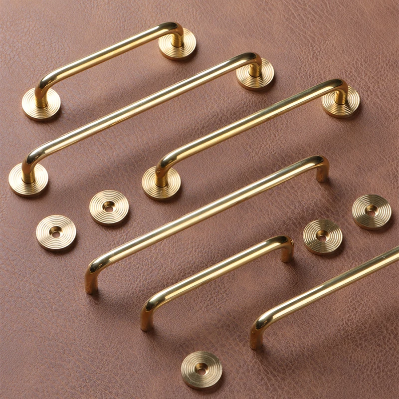 

Brass Handles Drawer Cabinet Long handle Nordic Drawer Pull Cabinet Door Knobs Furniture Kitchen Solid Brass Simplicity Hardware