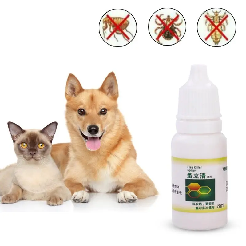 

8ml Pet Dog Cat Flea Tick Killer Anti-flea Insecticide Spray Lice Insect Remover 87HA
