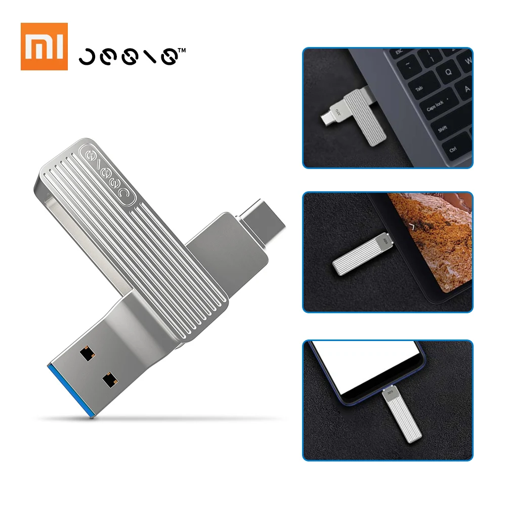 Xiaomi Jessis U диск 32 Гб 64 128 ГБ рекордер тип c двойной USB флеш накопитель OTG 3 1 флешка для