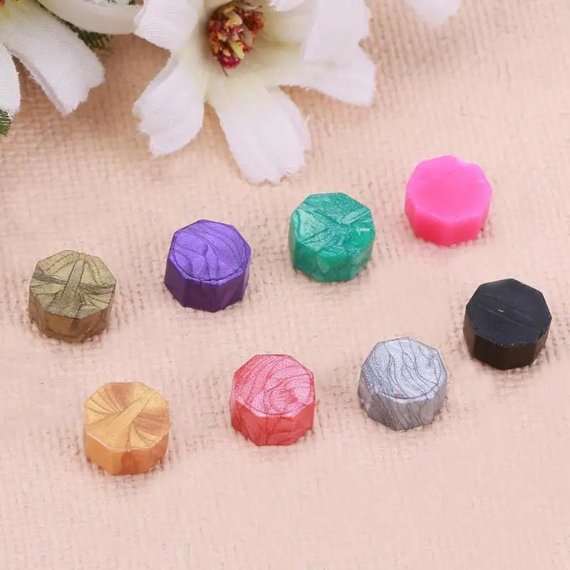 100 шт./лот Ретро Восьмиугольные штампованные восковые бусины штампы для