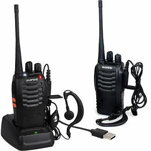 

2PCS BF-888s Walkie Talkie Long Range 16CH 2 Way Radio Set + Earpieces