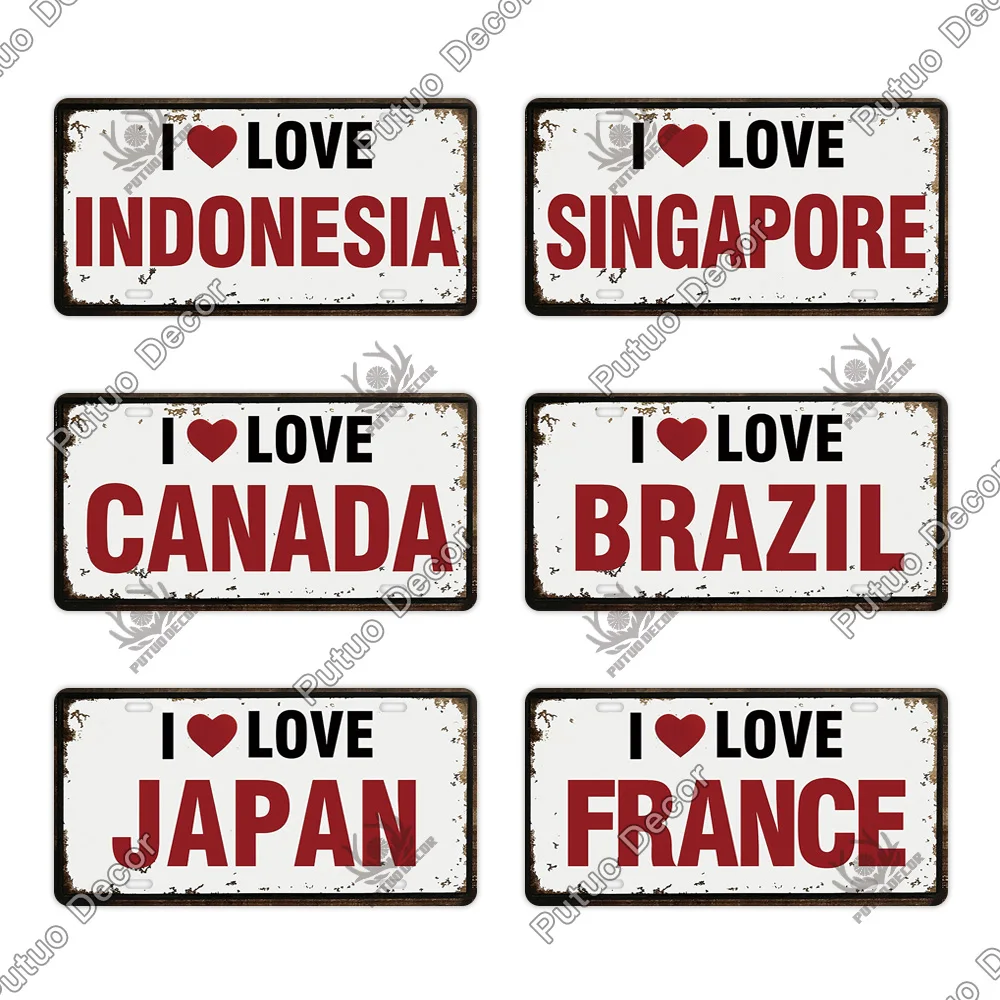 Декоративная табличка Putuo в виде страны любви металлический жестяной знак