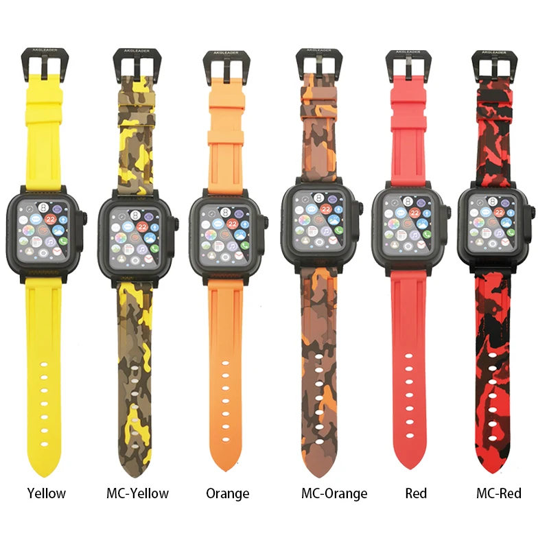 Ремешок Камуфляжный для Apple Watch Series 5 4 40/44 мм резиновый водонепроницаемый браслет 3