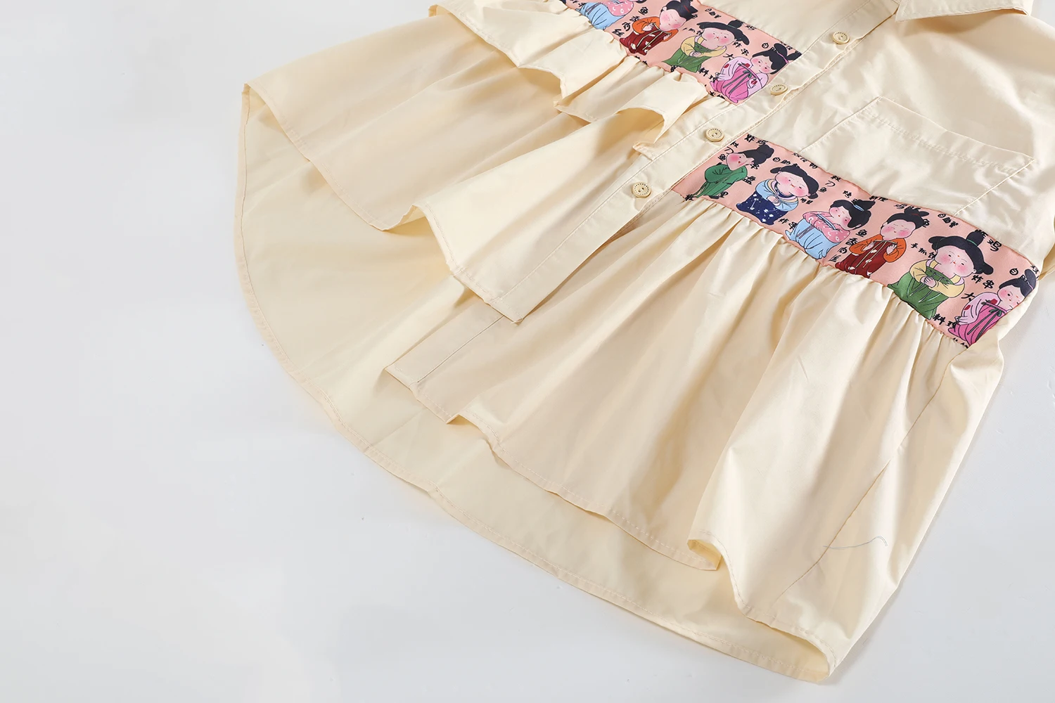 

Summer Sweet Girl Short Sleeve Blouses Women's Shirt Kawaii Cartoon Printing Ruffles Women Blouse Casual Loose Women Tops SL122