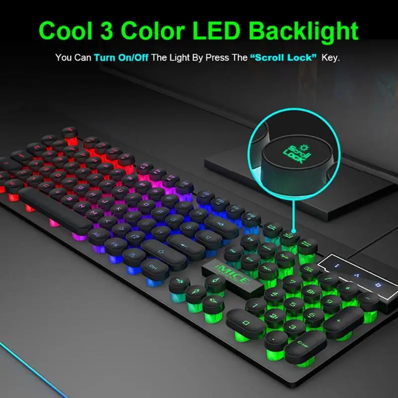 IMICE AK-800 USB Проводная Механическая ощущение 104 ключ RGB игровая клавиатура с подсветкой