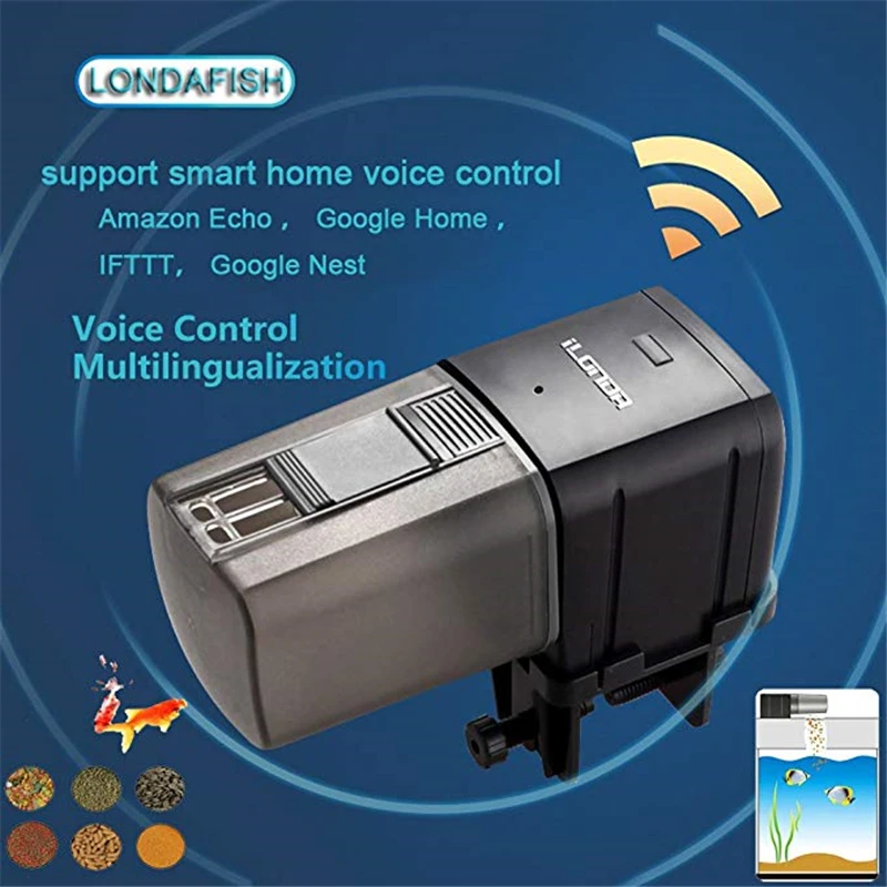 

Aquarium Fish Tank Intelligent Wi-Fi Fish Feeder automatic Ffeeder App Timer quantitative Vontrol