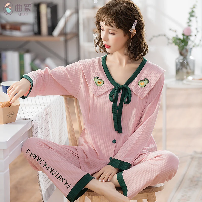 

100% Thin Cotton Maternity Nursing Pajamas Sets Spring Summer Feeding Nightwear Clothes for Pregnant Women Pregnancy Sleepwear