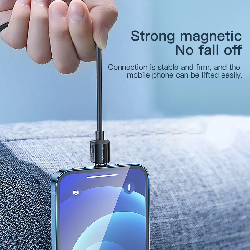kuulaa magnetic cable usb type c cord micro usb c cable for iphone xiaomi poco x3 pro f3 magnet phone charging cord usbc wire free global shipping