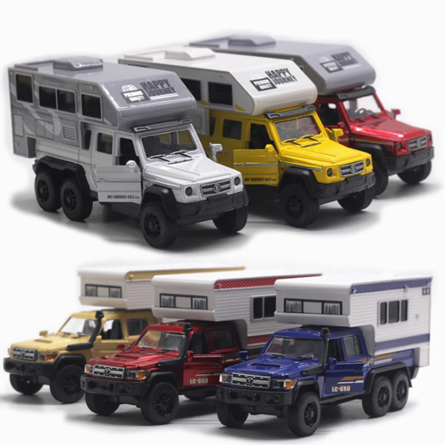 1:32 Travel luxury Saloon Diecast Car Model Journey Car Long Vacation Metal Car Toy Trailer Caravan Metal For Kid's Toys