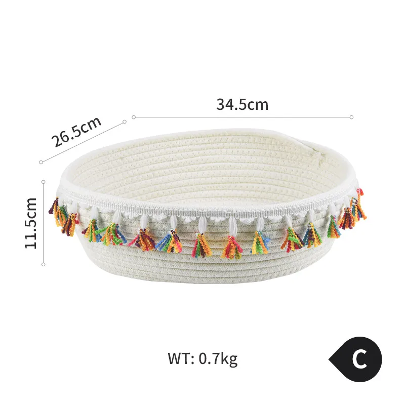 

Kids Toy Cotton Rope Storage Basket Cosmetic Oval Desk Organizer Storage Baskets Bedroom Cesto Ropa Sucia Storage Basket EK50SB