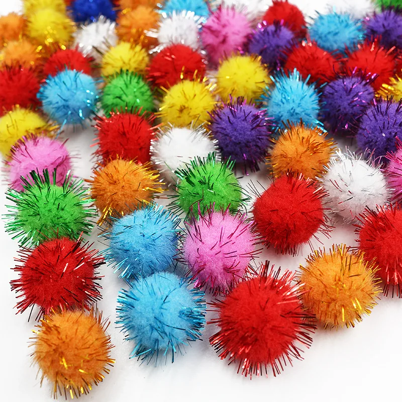 Блестки помпон меховой шарик плюшевый смешанный цвет креативный детский