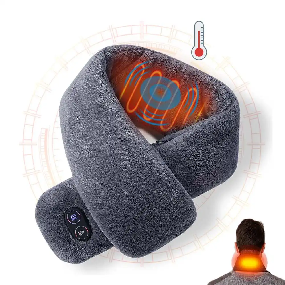 

New Winter Heated Scarf Electric Heating Scarves Shawl Smart 3 Gears Heating Massage Ajustable Rechargeable USB Neckerchief
