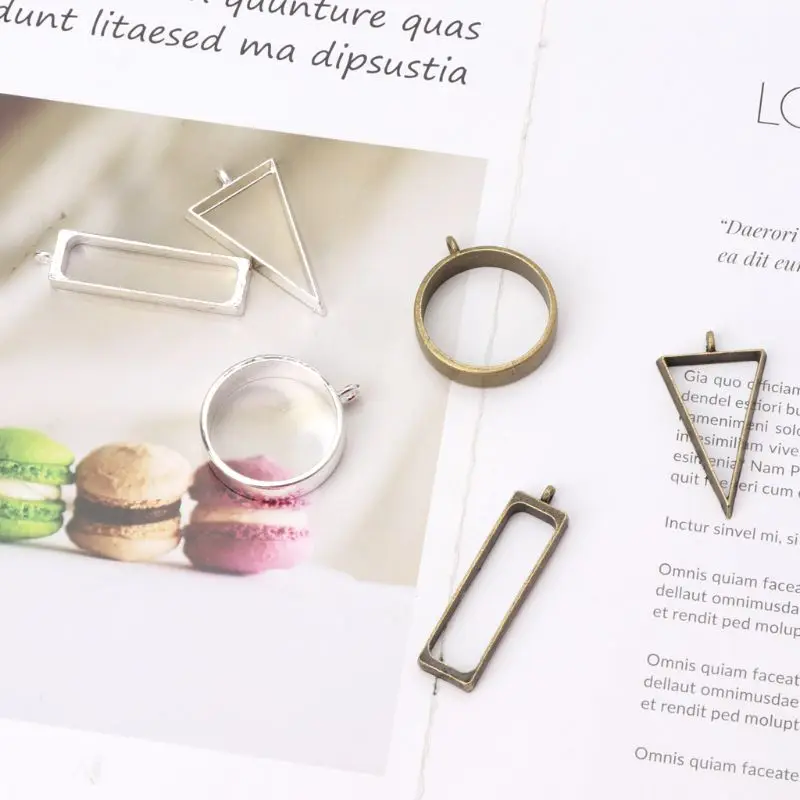 5 шт полые рамки открытая задняя рамка кулон УФ Смола прессованный цветок