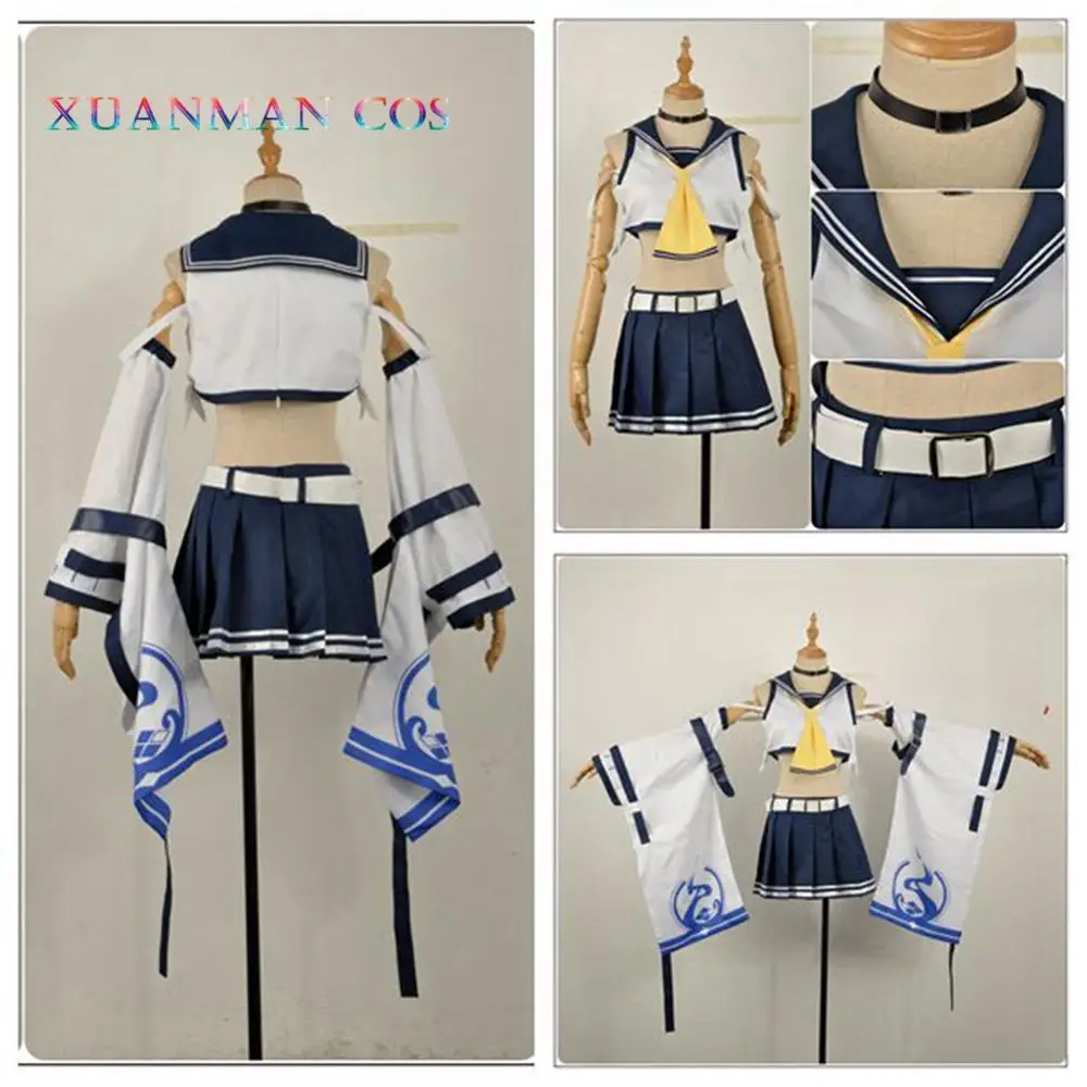 Azur Line эсминец Аянами класс Фубуки Косплей Костюм Custo чулок с серебристым париком