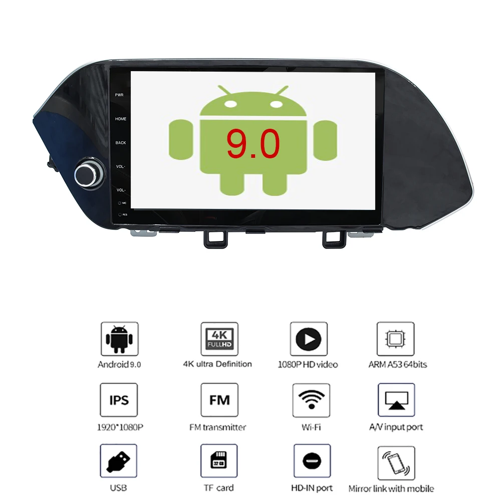 Автомобильный мультимедийный плеер YAZH Android 9 0 32 ГБ GPS навигация для Hyundai Sonata 2020 с 10