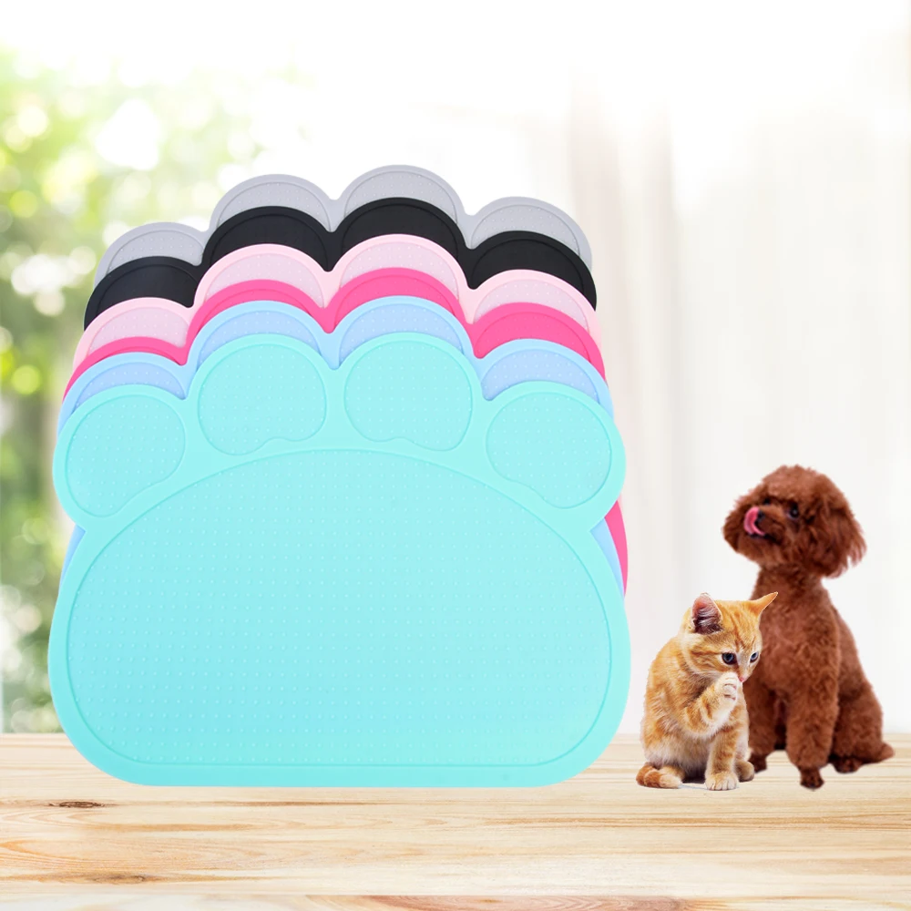 Силиконовые Красочные лапы для домашних животных собак кошек коврик кормления
