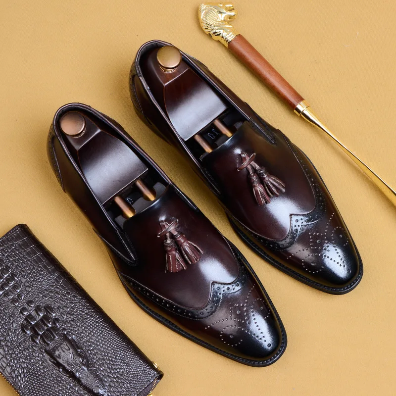 Great2020 ручной работы высококачественные мужские туфли высокого класса Брок в