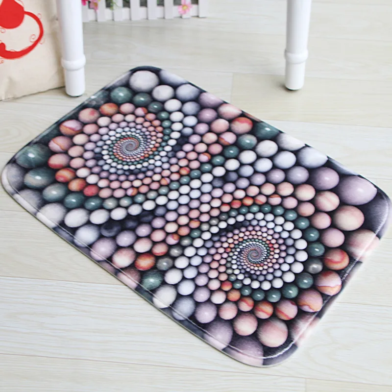 3D булыжник печатных фланелевый дверной коврик для входной двери впитывающие