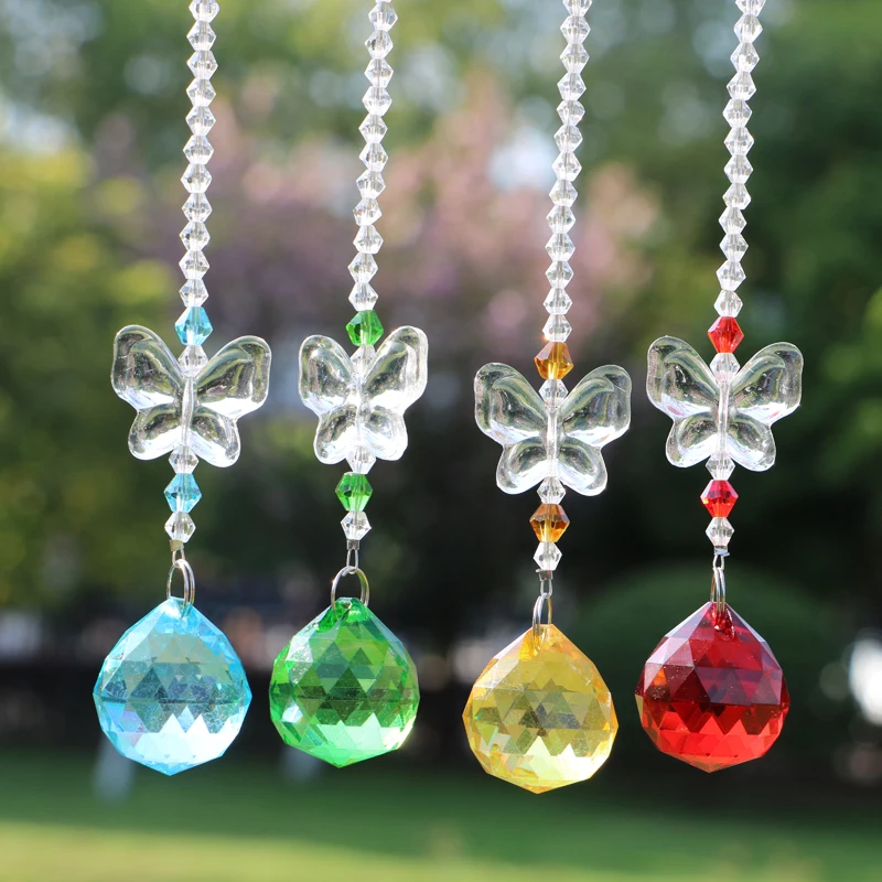 1 шт. Бабочка Кристалл Витраж Подвеска Радуга производитель автомобиля зеркало