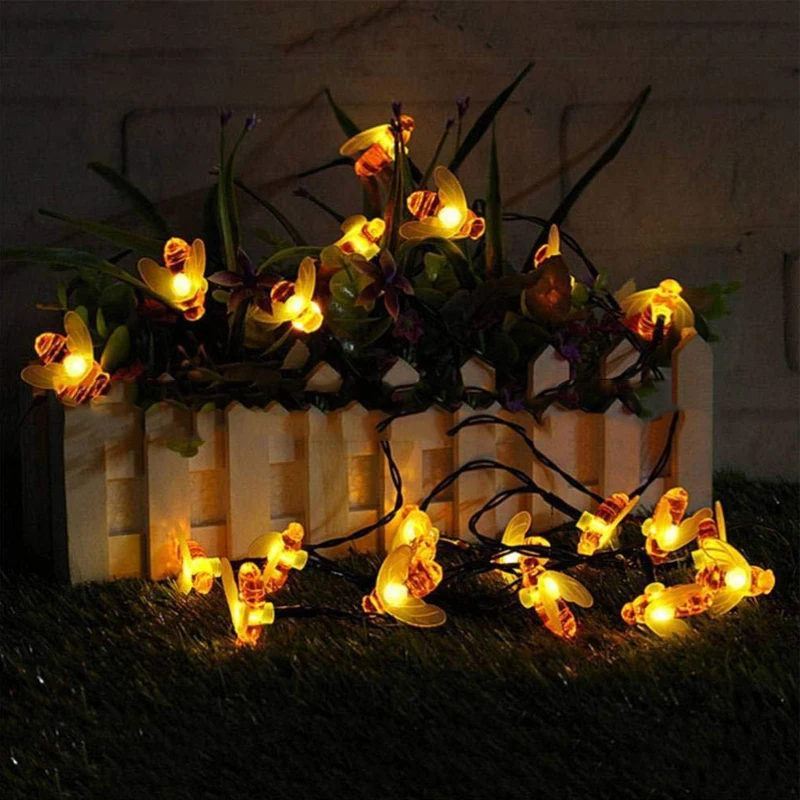 

LED Solar Bee Light String Garden Outdoor Waterproof Courtyard Christmas Tree Decoration