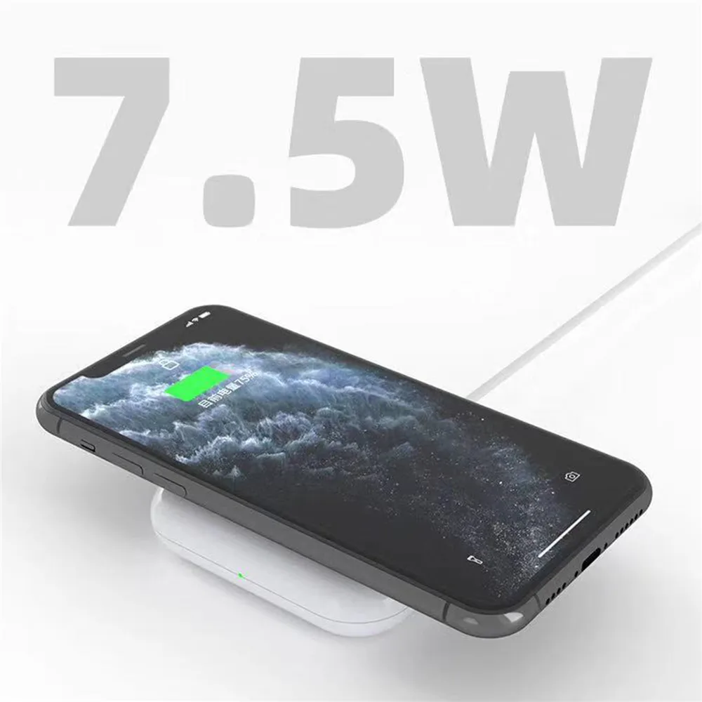 Беспроводное зарядное устройство QI 2 в 1 7 5 Вт док станция Pad для Apple Airpods AirPods Pro iPhone