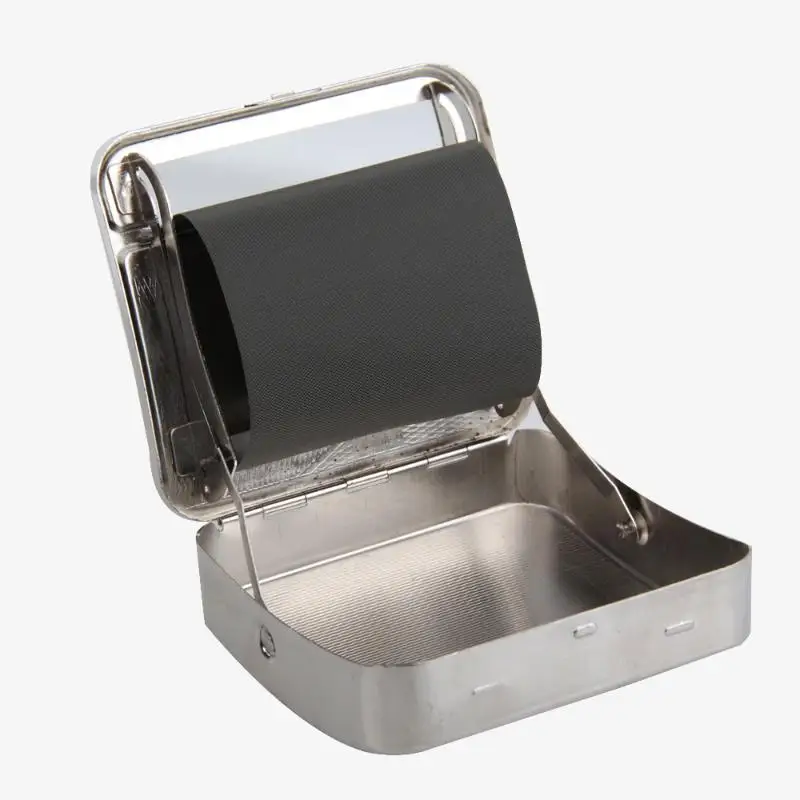 Прочная серебристая металлическая машинка для скручивания табака сигарет