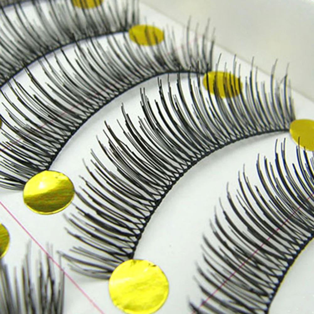 10 пар Черные Длинные крестовые ресницы толстые свадебные накладные вечерние