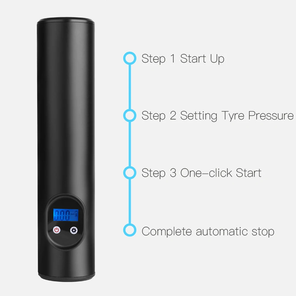Автомобильный мини LCD надувной насос яркий светодиодный фонарик 12V портативный