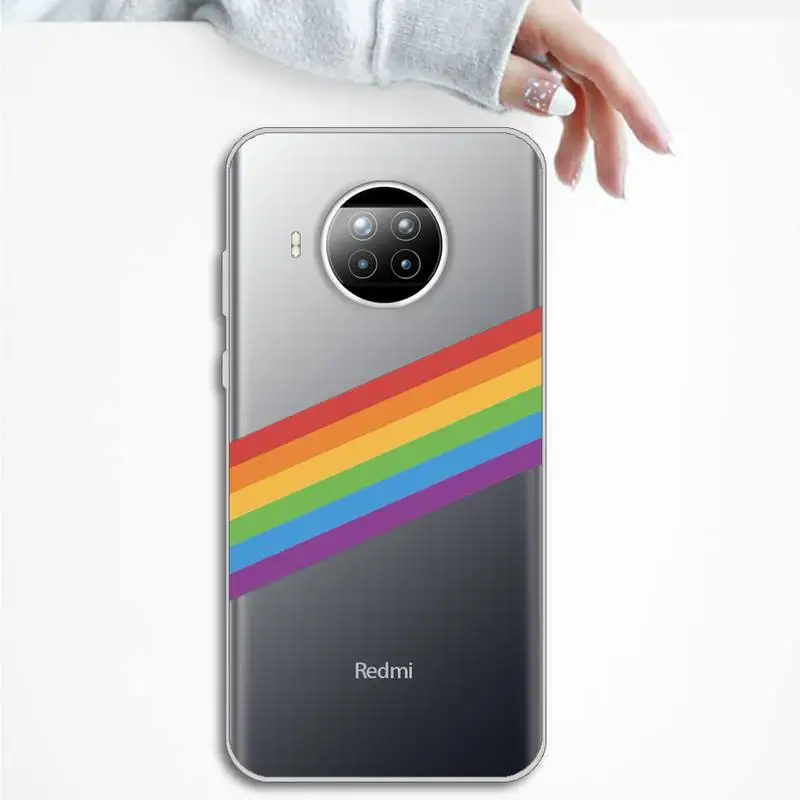 

Rainbow colour pattern Phone Case Transparent for Xiaomi mi Redmi note 10 t 8 9 pro lite 11 Samsung S 8 9 10 20