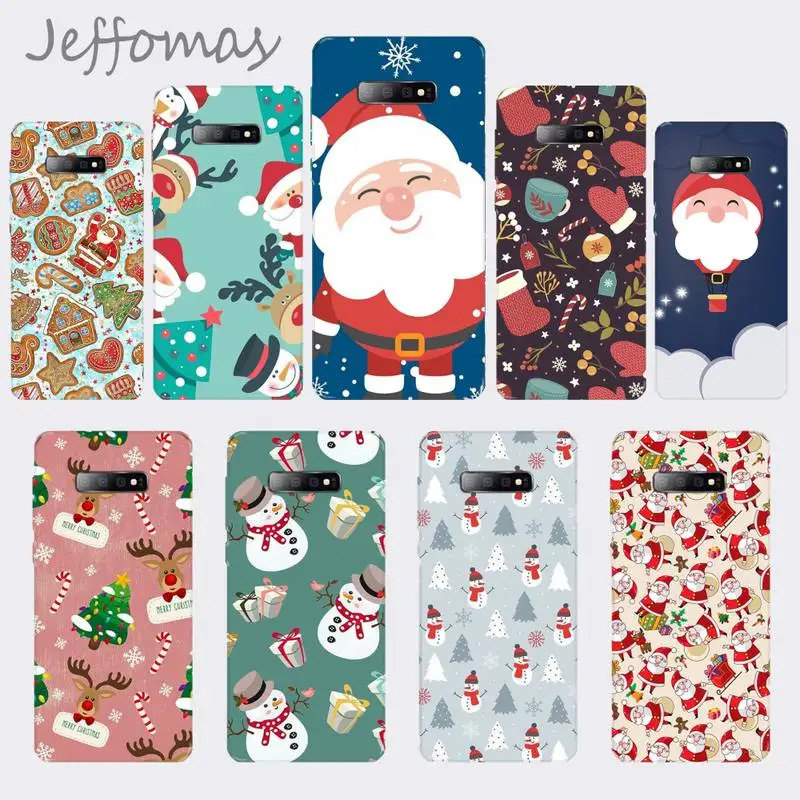 Мягкий чехол для телефона с рождественским рисунком оленя Samsung Galaxy S5 S6 S7 S8 S9 S10 S10e