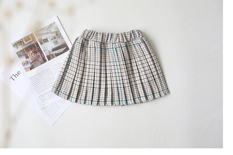Blue white plaid Новые модные милые юбки для девочек; плиссированные стильные юбки принцессы для маленьких девочек; вечерние юбки в клетку для школы - Цвет: Blue white plaid