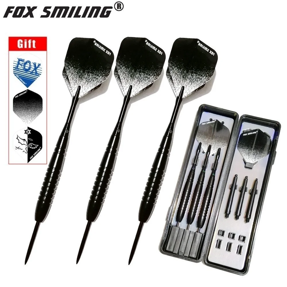 

Fox Smiling 3pcs 23g Professional Steel Tip Darts With Black Dardos Feather Flights With Dart Accessories Indoor Dartboard Games