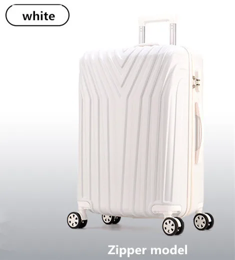 white 2" 22" 24'2" 29 дюймов Чехол для костюма, универсальное колесо для переноски, ABS+ PC багаж, молния и алюминиевая рама чехол для путешествий, тележка для поездок - Цвет: white